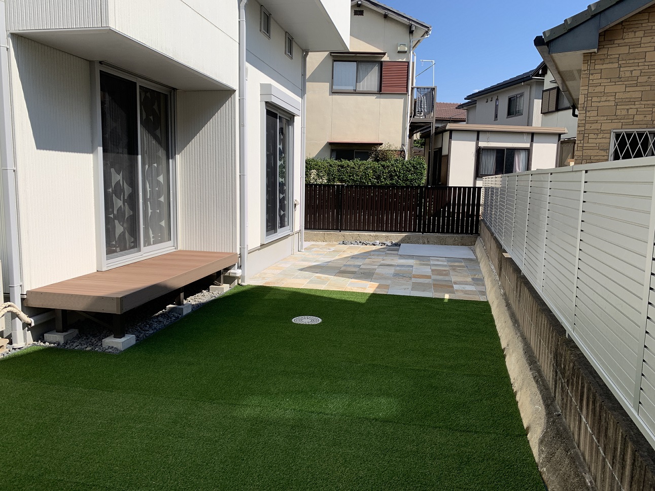 豊田市：シンプルでメンテナンスフリーなお庭へリフォーム（デッキ：ＬＩＸＩＬの樹ら楽ステージ）